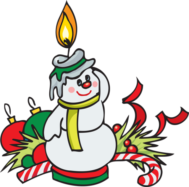 Festive Snowman Candle Clipart PNG Image