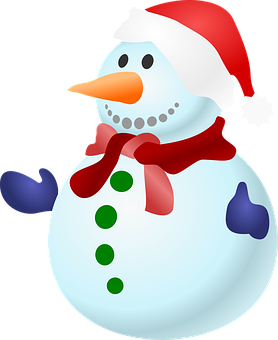 Festive Snowman Cartoon PNG Image