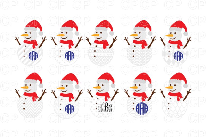 Festive_ Snowmen_ Pattern_ Clipart PNG Image