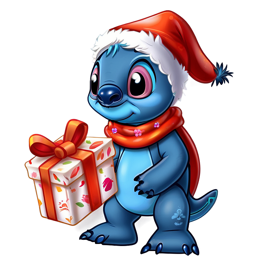 Festive Stitch With Present Png Kvp24 PNG Image