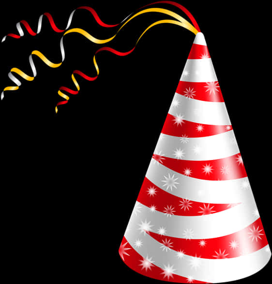 Festive Striped Birthday Hat PNG Image