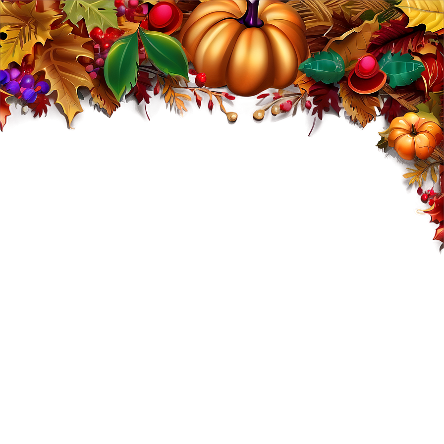 Festive Thanksgiving Border Png Skj73 PNG Image