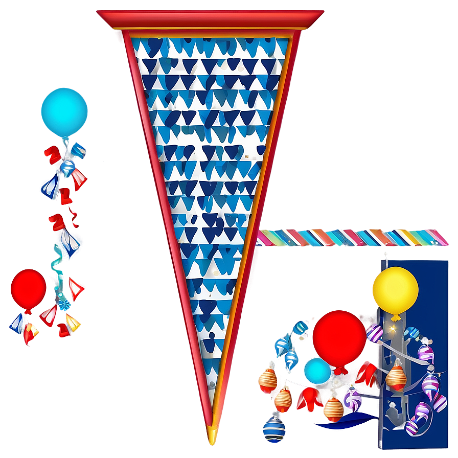 Festive Triangle Banner Graphics Png 06272024 PNG Image