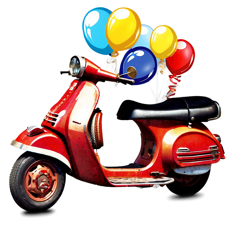 Festive Vespa With Balloons Png 06252024 PNG Image