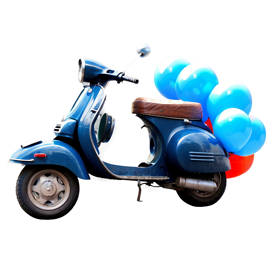 Festive Vespa With Balloons Png Ioe96 PNG Image