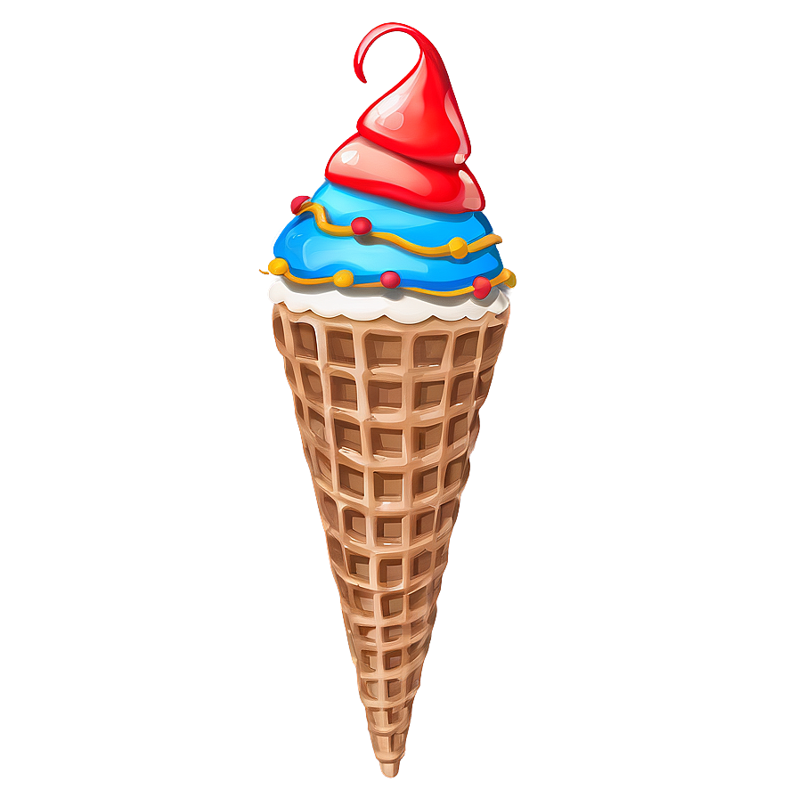 Festive Waffle Cone Png 06282024 PNG Image