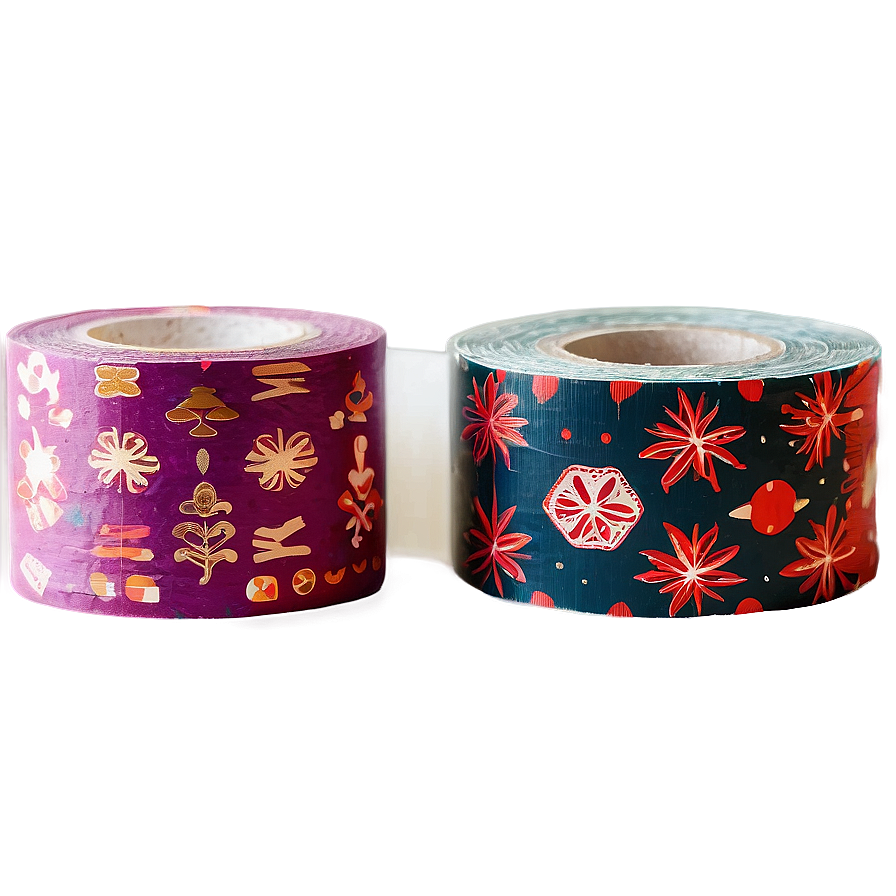 Festive Washi Tape Aesthetic Png Sdj PNG Image