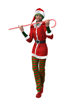 Festive Womanin Santa Costume PNG Image