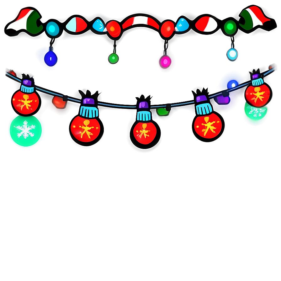 Festoon Cartoon Christmas Lights Png 06282024 PNG Image