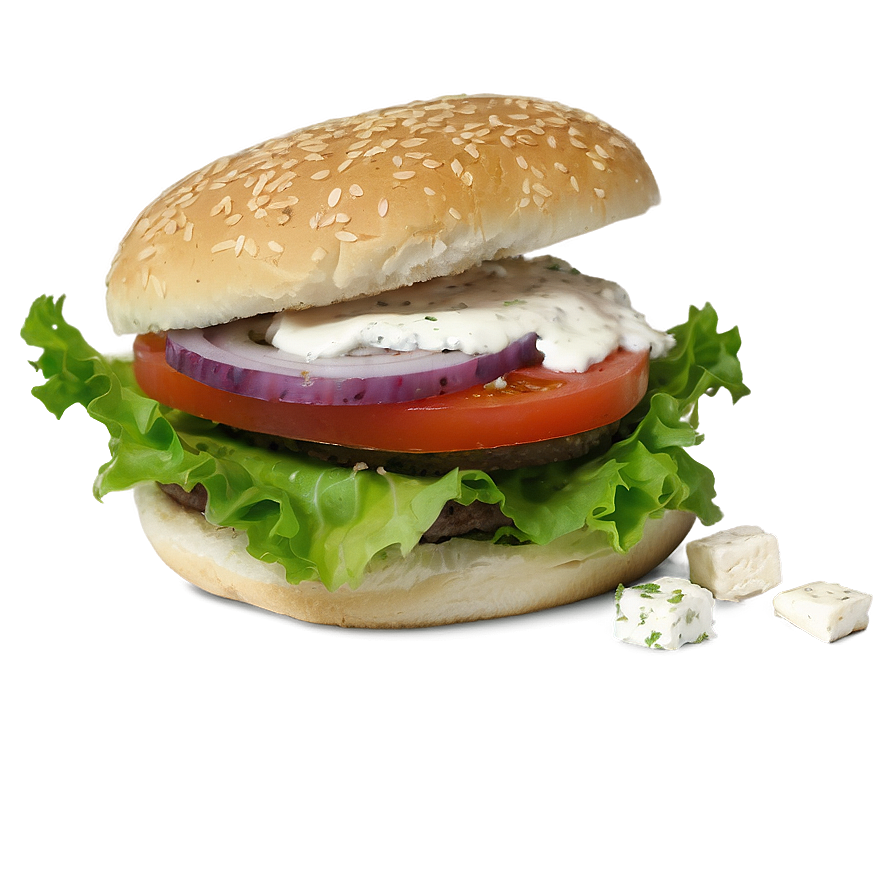 Feta Cheese Burger Png 05042024 PNG Image