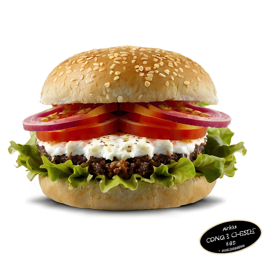 Feta Cheese Burger Png 05042024 PNG Image