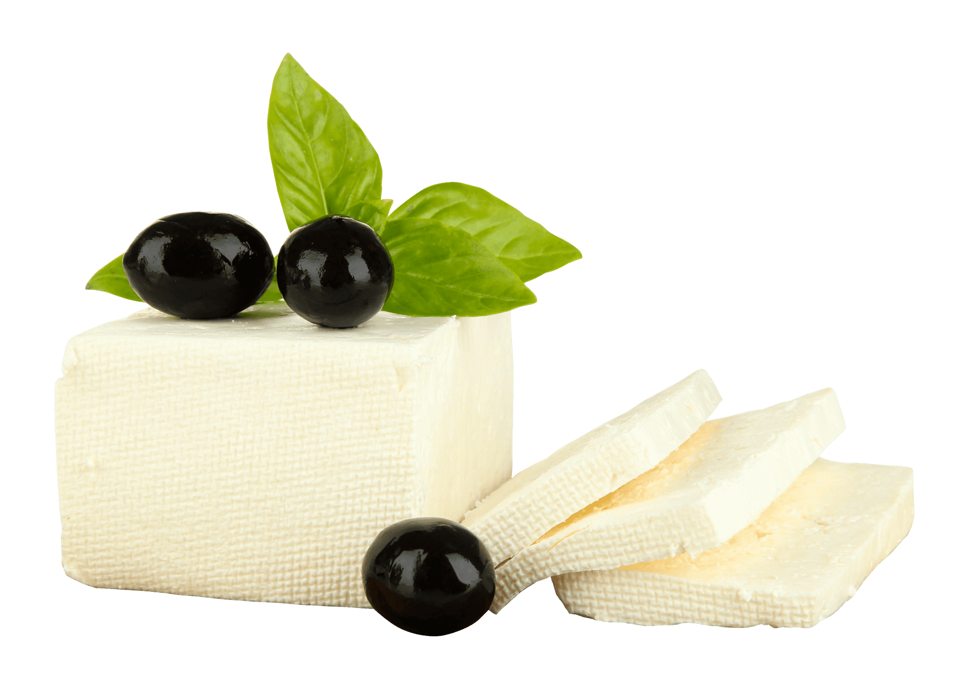 Feta Cheesewith Olivesand Basil PNG Image