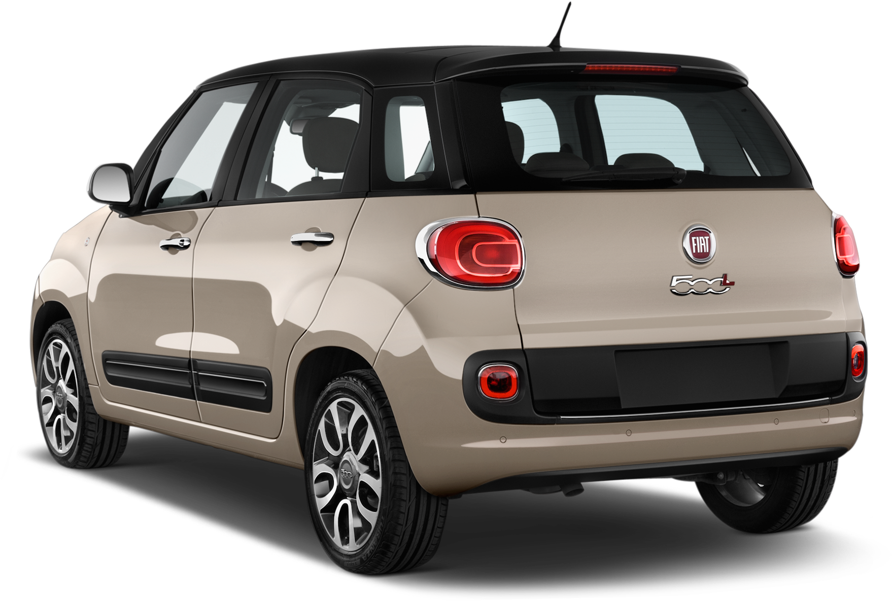 Fiat500 L Cream Color Rear View PNG Image