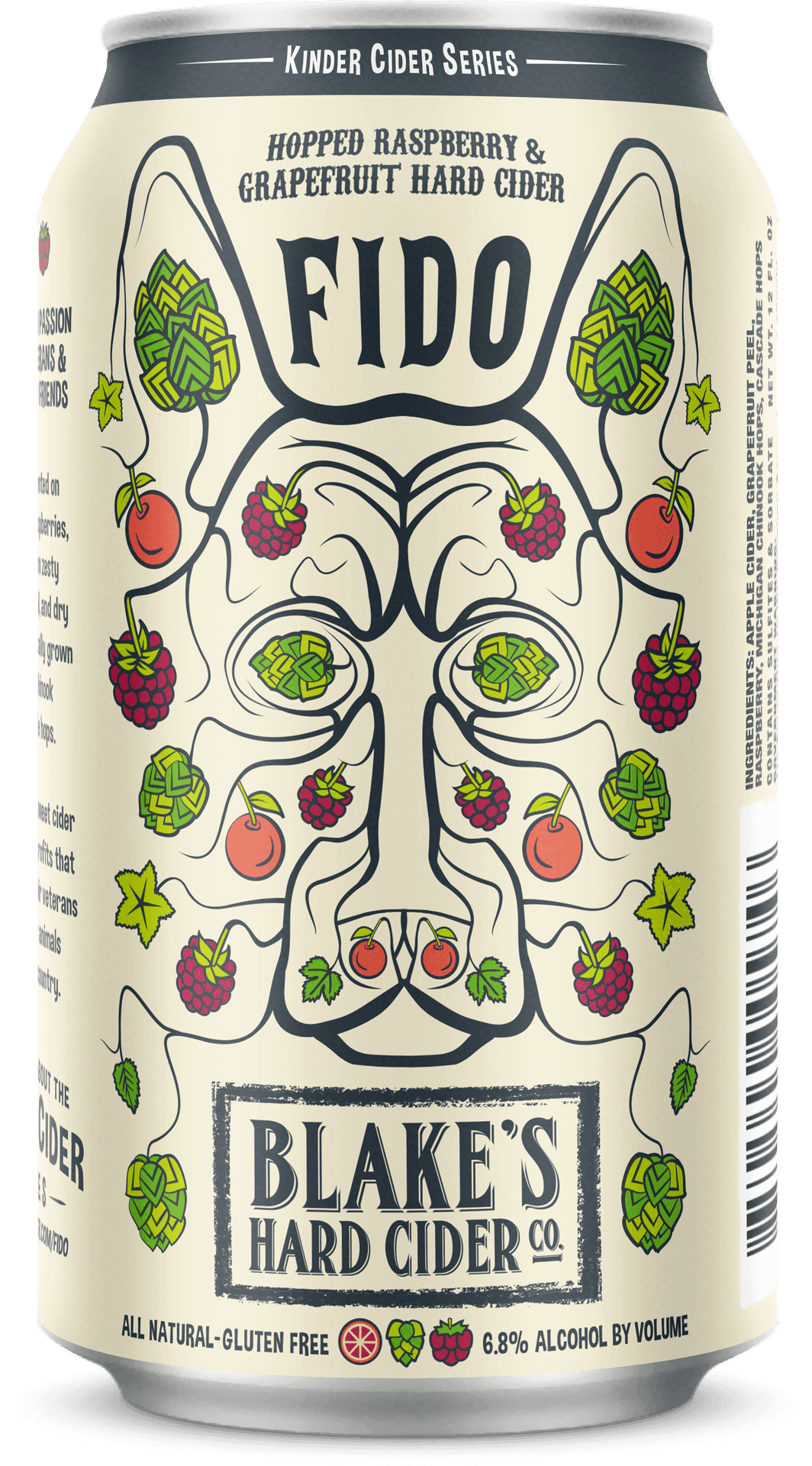 Fido Hopped Raspberry Grapefruit Cider Can PNG Image