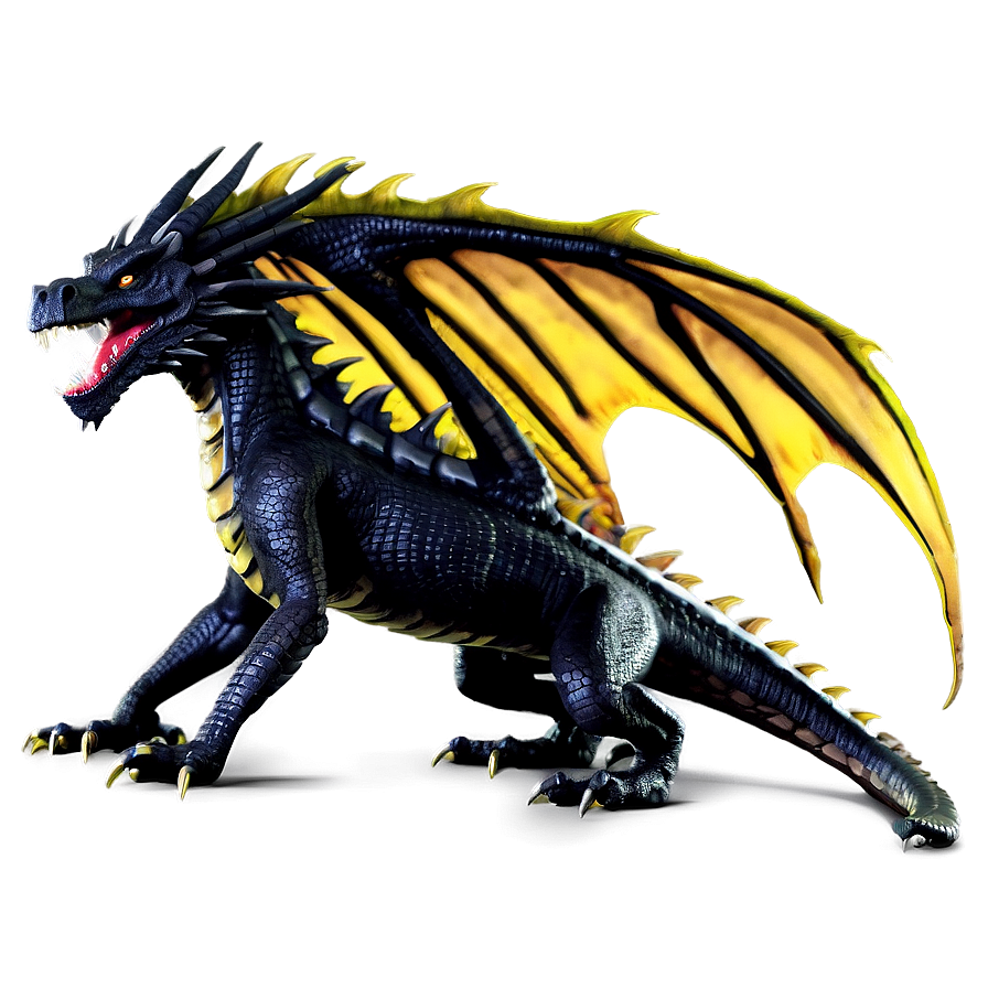 Fierce Black Dragon Png Beq PNG Image