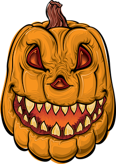 Fierce Carved Pumpkin Vector PNG Image