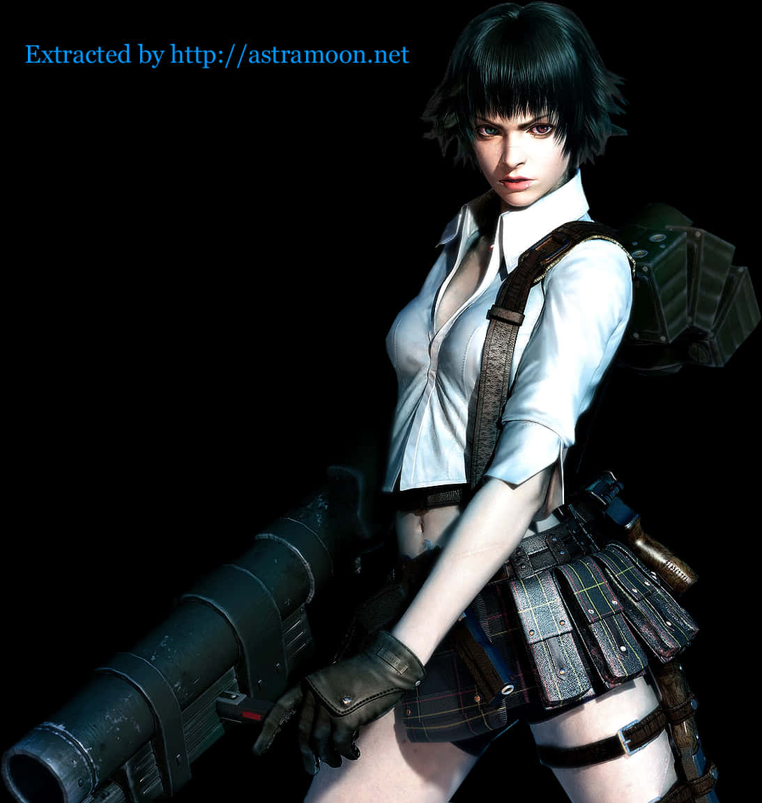 Fierce Female Characterwith Rocket Launcher PNG Image