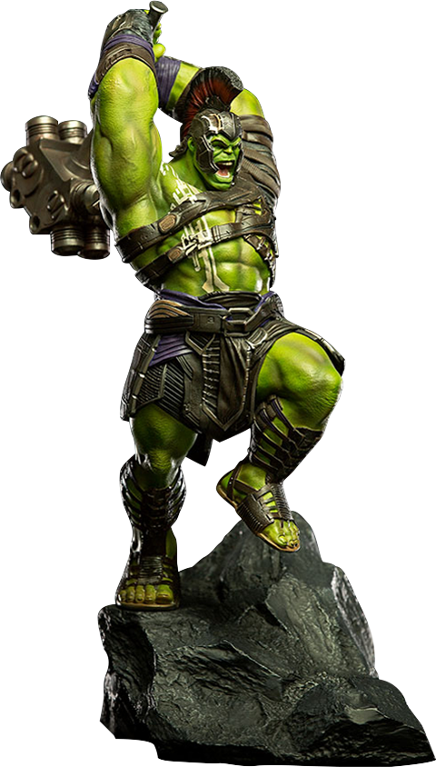 Fierce Hulk Statue Pose PNG Image