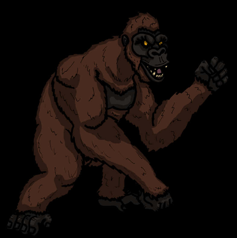 Fierce King Kong Illustration PNG Image