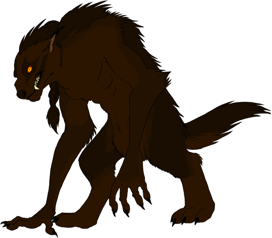 Fierce Werewolf Stalking PNG Image