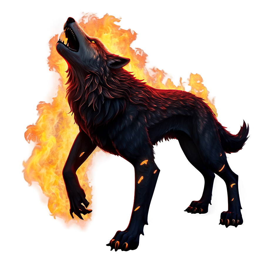 Fiery Alpha Wolf Concept Png 41 PNG Image