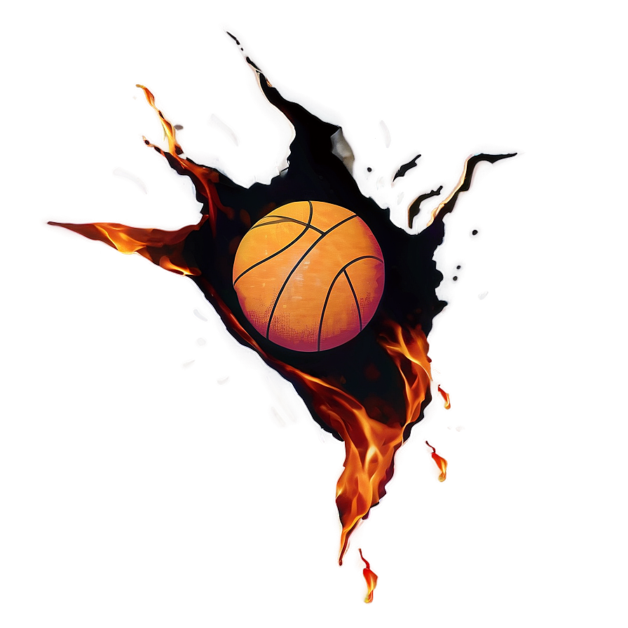 Fiery Basketball Png Gue PNG Image