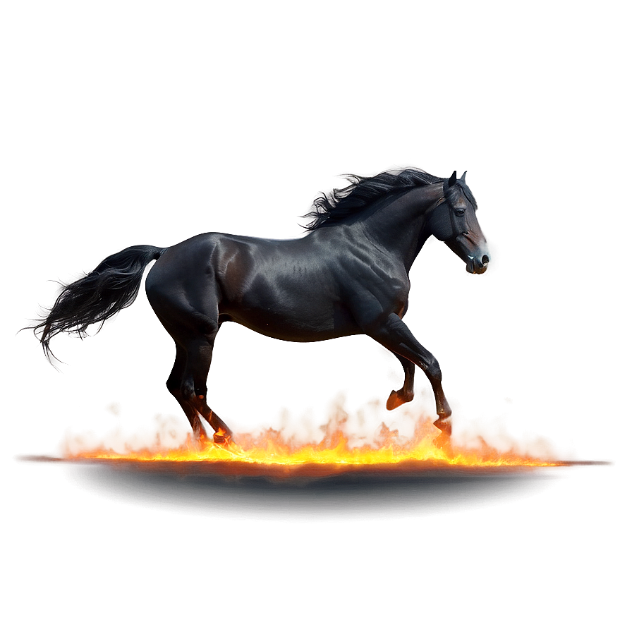 Fiery Black Stallion Spirit Png 71 PNG Image