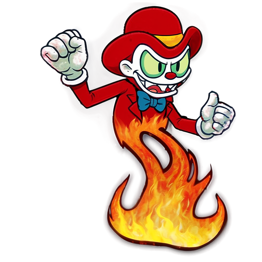 Fiery Cuphead Boss Fight Png 7 PNG Image