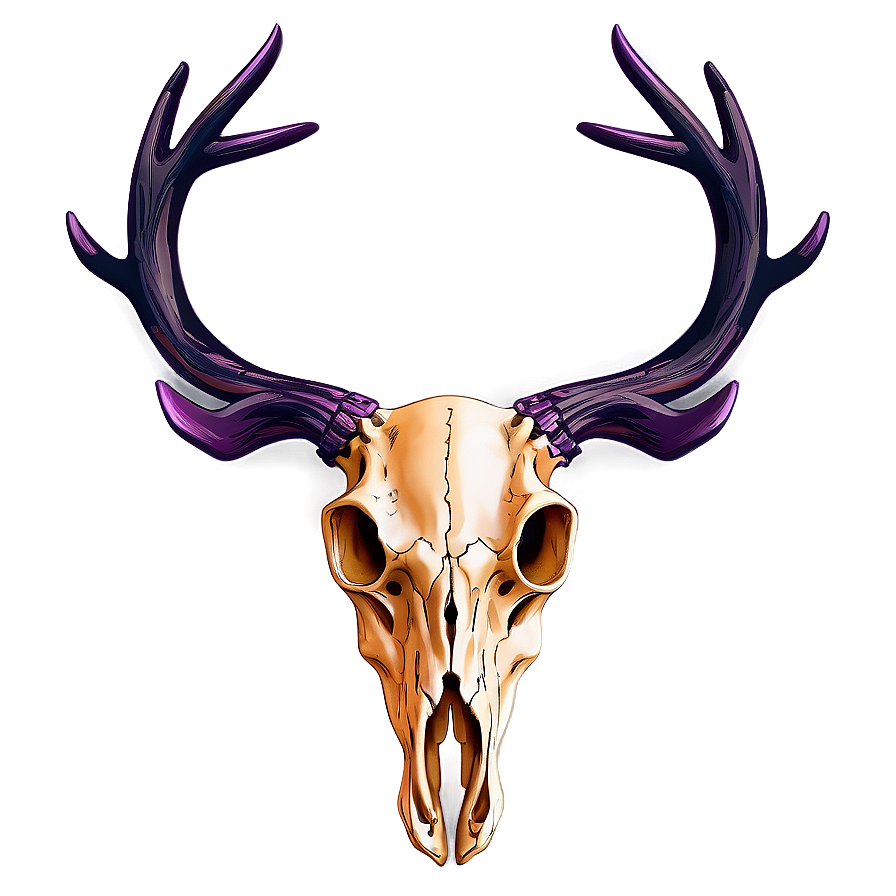 Fiery Deer Skull Design Png Vxt PNG Image