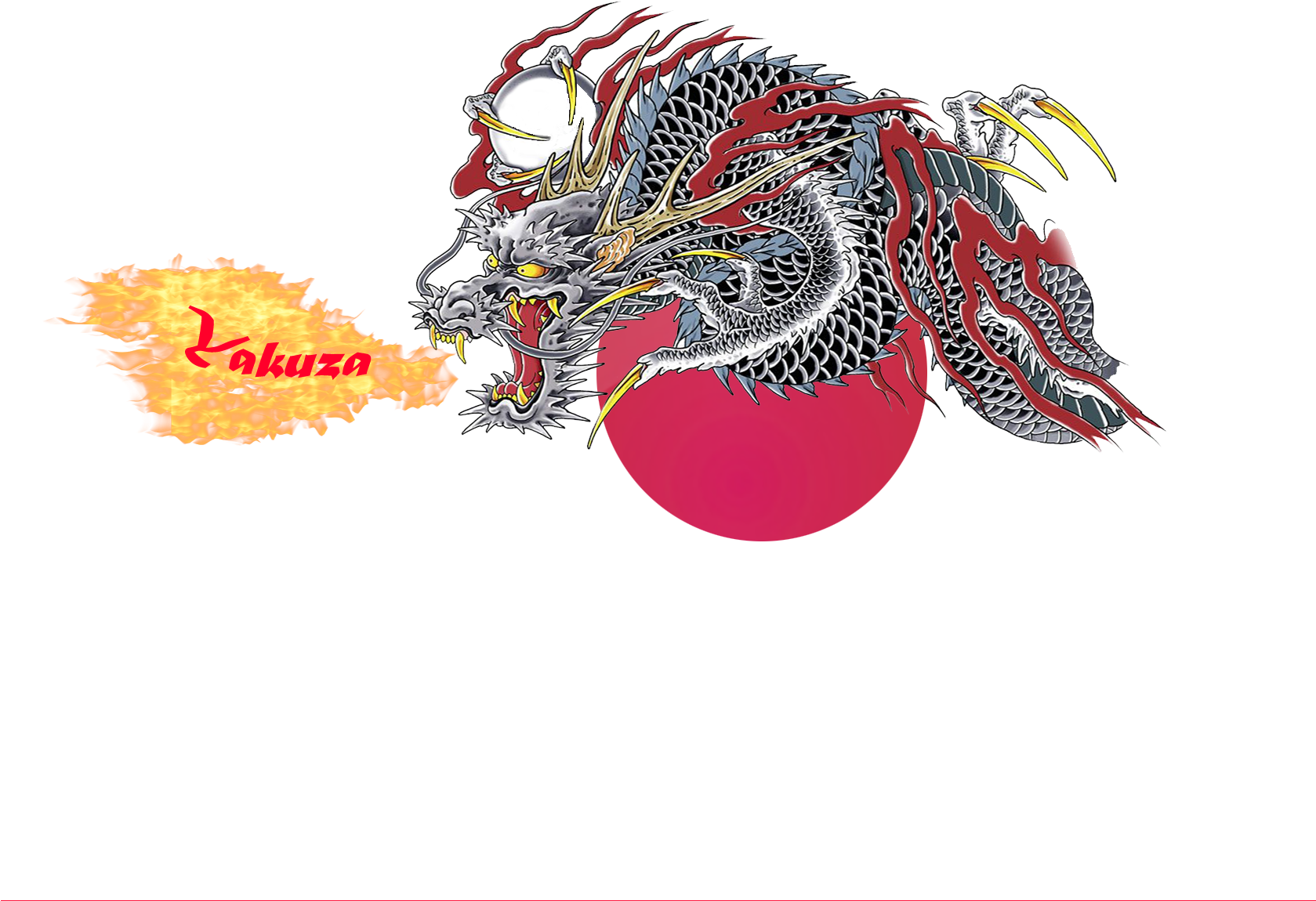 Fiery Dragon Tattoo Design PNG Image