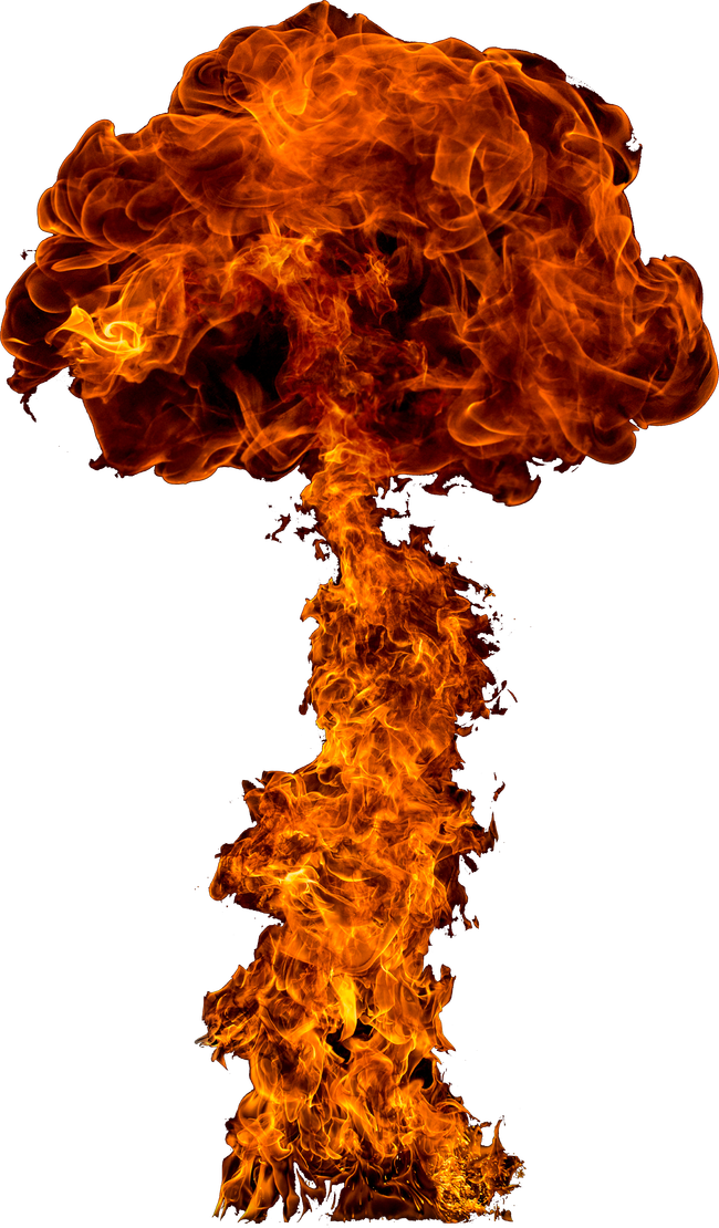 Fiery Explosion Mushroom Cloud PNG Image