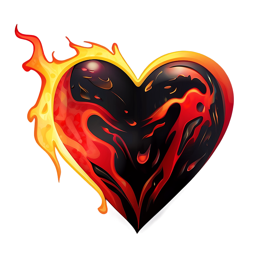 Fiery Heart Illustration Png 05252024 PNG Image