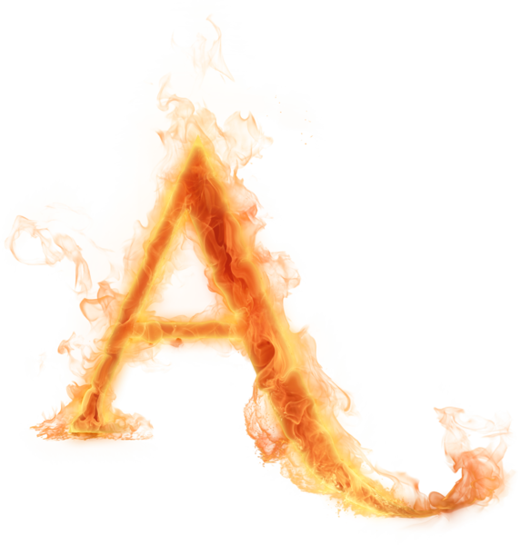 Fiery Letter A Flame Effect PNG Image