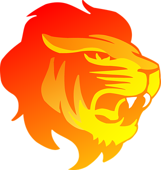 Fiery Lion Profile Graphic PNG Image