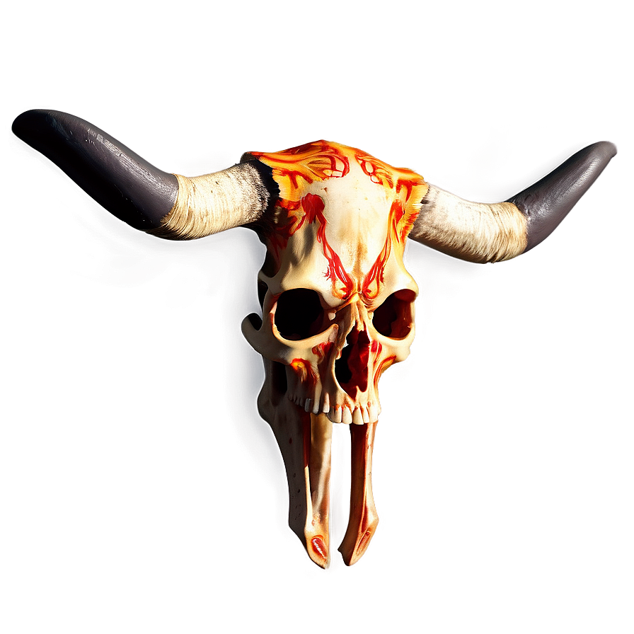 Fiery Longhorn Skull Concept Png Wkk94 PNG Image