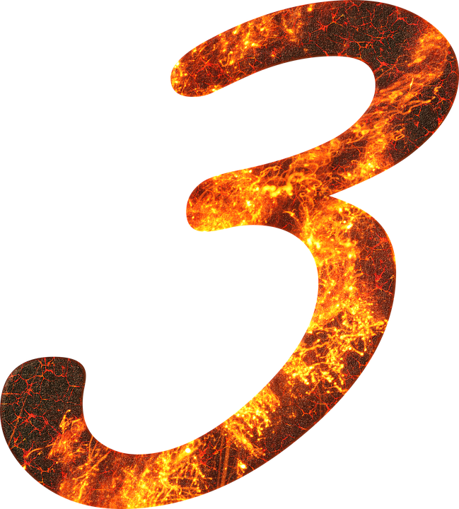 Fiery Number3 Graphic PNG Image