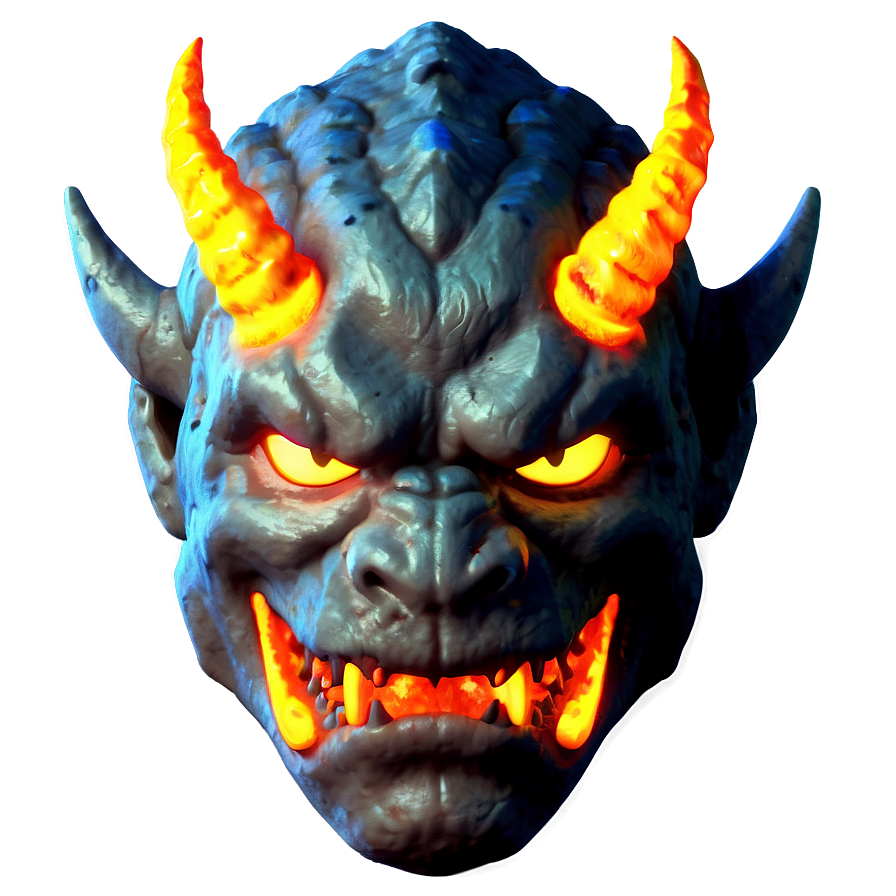 Fiery Oni Head Png Nnh PNG Image