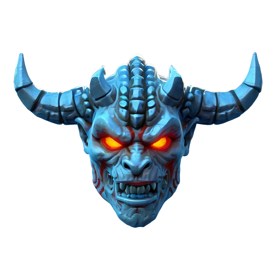 Fiery Oni Head Png Pds PNG Image