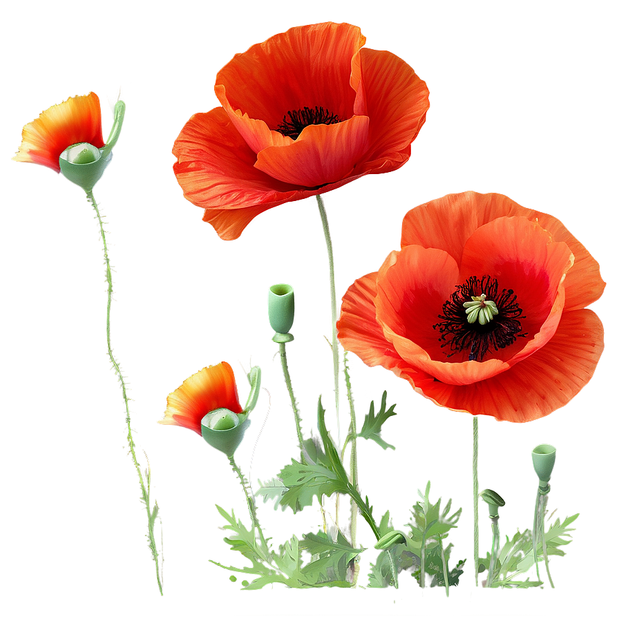 Fiery Red Poppies Image Png Dcl PNG Image