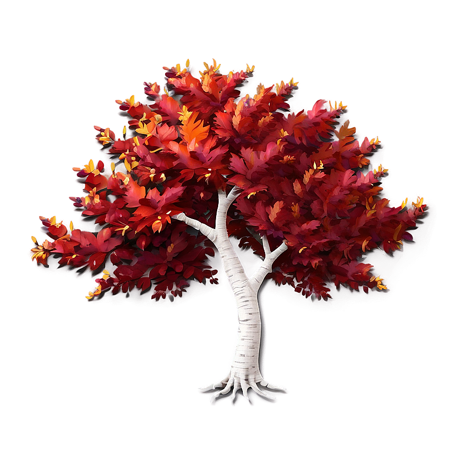 Fiery Red Tree Artwork Png Nuk6 PNG Image