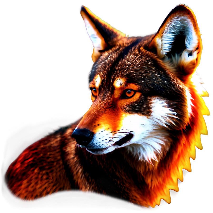 Fiery Red Wolf Art Png 98 PNG Image