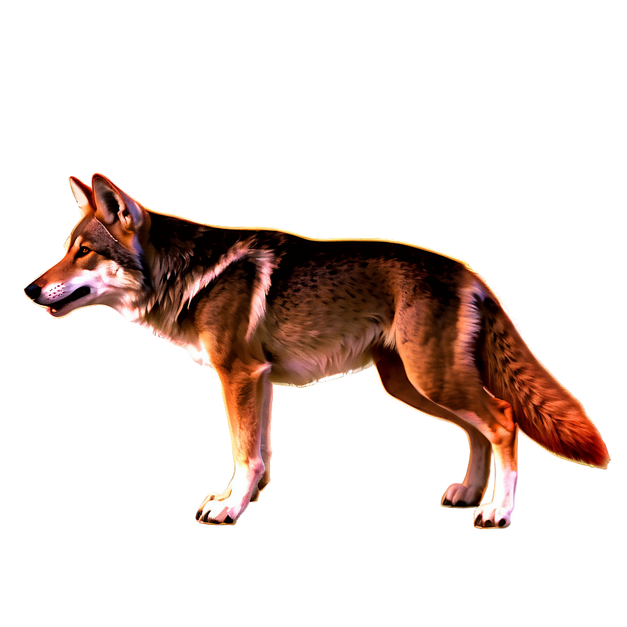 Fiery Red Wolf Art Png Cvq PNG Image