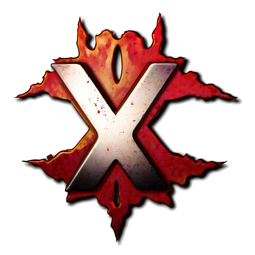 Fiery Red X Emblem Png 43 PNG Image