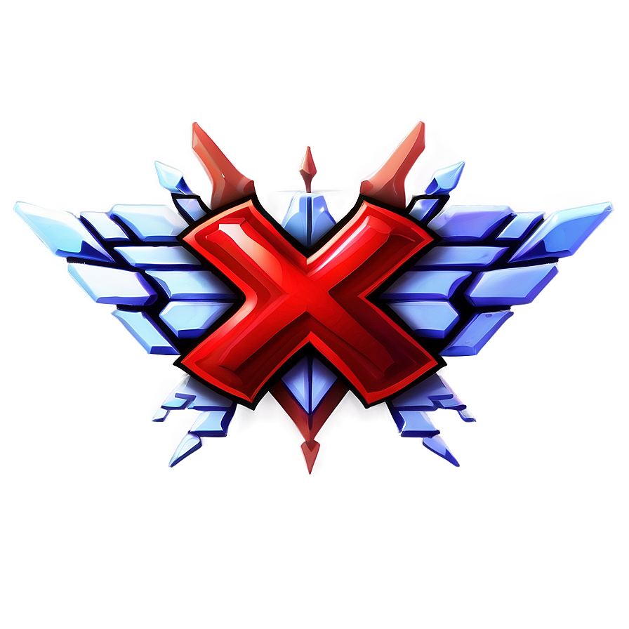 Fiery Red X Emblem Png Vny PNG Image