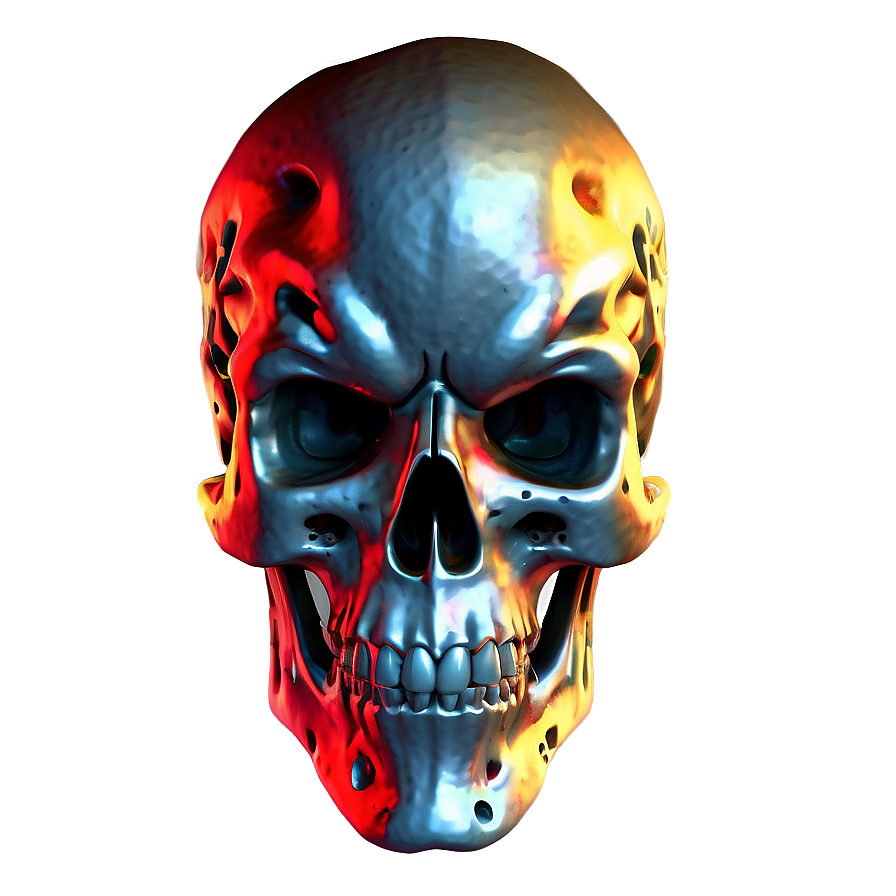 Fiery Skull Illustration Png C PNG Image