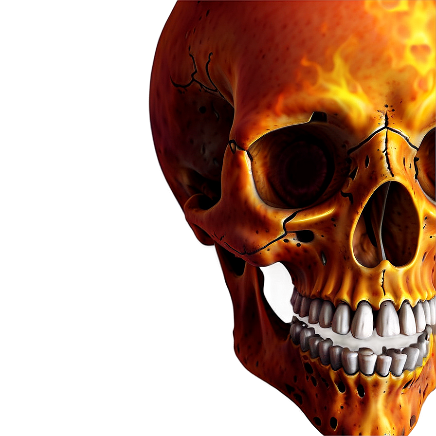 Fiery Skull Illustration Png D PNG Image