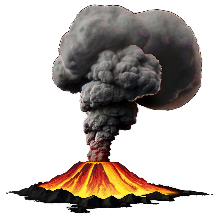 Fiery Volcano Eruption Landscape Png 3 PNG Image