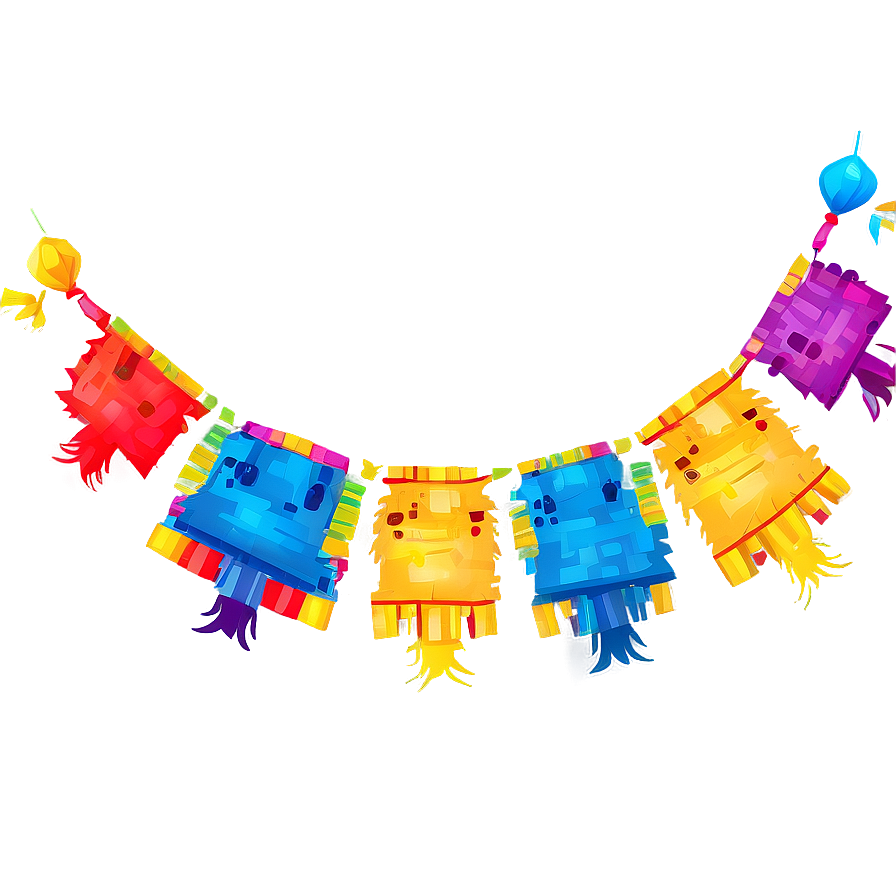 Fiesta Banner With Pinatas Png Eif PNG Image