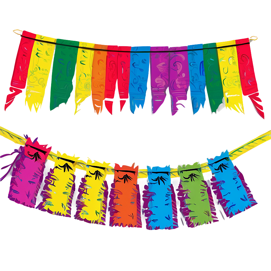 Fiesta Banner With Pinatas Png Ihn70 PNG Image