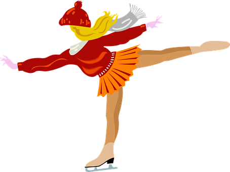 Figure Skating Girl Illustration PNG Image